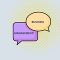 Text sign showing Business Management. Conceptual photo Overseeing Supervising Coordinating Business Operations Pair of