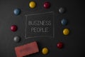 Text sign showing Business People. Conceptual photo People who work in business especially at an executive level Round