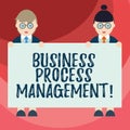 Text sign showing Business Process Management. Conceptual photo Discipline of improving a business process Male and Royalty Free Stock Photo