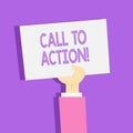 Text sign showing Call To Action. Conceptual photo exhortation do something in order achieve aim with problem Clipart of