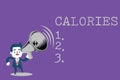 Text sign showing Calories. Conceptual photo Energy released by food as it is digested by the huanalysis body