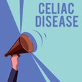 Text sign showing Celiac Disease. Conceptual photo Small intestine is hypersensitive to gluten Digestion problem Royalty Free Stock Photo
