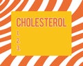 Text sign showing Cholesterol. Conceptual photo Steroid alcohol present in animal cells and body fluids