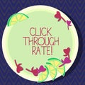 Text sign showing Click Through Rate. Conceptual photo proportion of visitors who follow link to particular site Cutouts
