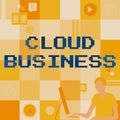 Text sign showing Cloud Business. Business concept computing that relies on shared computing resources Businessman Royalty Free Stock Photo