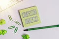 Text sign showing Competitor Analysis. Conceptual photo Determine the Strength Weakness of Competitive Market Square empty green