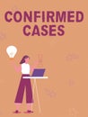 Text sign showing Confirmed Cases. Business idea set of circumstances or conditions requiring action Illustration Of