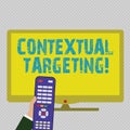 Text sign showing Contextual Targeting. Conceptual photo targeted advertising for ads appearing on websites Hand Holding