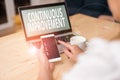 Text sign showing Continuous Improvement. Conceptual photo ongoing effort to improve products or processes woman laptop