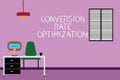 Text sign showing Conversion Rate Optimization. Conceptual photo increasing the percentage of website visitors Work