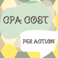 Conceptual display Cpa Cost Per ActionCommission paid when user Clicks on an Affiliate Link. Business approach