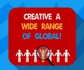 Text sign showing Creative A Wide Range Of Global. Conceptual photo Spread creativity around the world Magnifying Glass