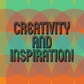 Text sign showing Creativity And Inspiration. Conceptual photo strategy used to make decisions and foster ideas Circles Royalty Free Stock Photo