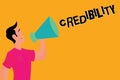 Text sign showing Credibility. Conceptual photo Quality of being convincing trusted credible and believed in Royalty Free Stock Photo