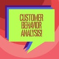 Text sign showing Customer Behavior Analysis. Conceptual photo buying behaviour of consumers who use goods Stack of