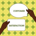 Text sign showing Customer Satisfaction. Conceptual photo Exceed Consumer Expectation Satisfied over services Two Blank Royalty Free Stock Photo