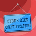 Text sign showing Cyber Risk Quantification. Conceptual photo maintain an acceptable level of loss exposure Blank