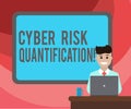 Text sign showing Cyber Risk Quantification. Conceptual photo maintain an acceptable level of loss exposure Blank