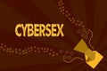 Text sign showing Cybersex. Conceptual photo sexual arousal using computer technology by wearing vr equipment