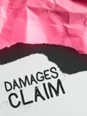 Text sign showing Damages Claim. Word Written on Demand Compensation Litigate Insurance File Suit Royalty Free Stock Photo