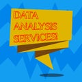 Text sign showing Data Analysis Services. Conceptual photo an analytical data engine used in decision support Folded 3D Ribbon Royalty Free Stock Photo