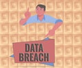 Text sign showing Data Breach. Business approach security incident where sensitive protected information copied Royalty Free Stock Photo