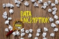 Text sign showing Data EncryptionSymmetric-key algorithm for the encrypting electronic data. Word Written on Royalty Free Stock Photo