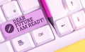 Text sign showing Dear Future I Am Ready. Conceptual photo suitable state for action or situation being fully prepared Royalty Free Stock Photo