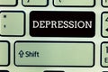 Text sign showing Depression. Conceptual photo Feelings of severe despondency and dejection Mood disorder