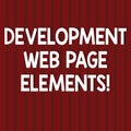 Text sign showing Development Web Page Elements. Conceptual photo Website design online sites developing Seamless Royalty Free Stock Photo