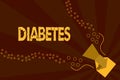 Text sign showing Diabetes. Conceptual photo disease in which bodys ability to hormone insulin is impaired