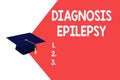 Text sign showing Diagnosis Epilepsy. Conceptual photo disorder in which brain activity becomes abnormal