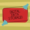 Text sign showing Digital Data Storage. Conceptual photo format for storing and backing up computer data on tape Two