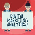 Text sign showing Digital Marketing Analytics. Conceptual photo measure business metrics like traffic and leads Male and