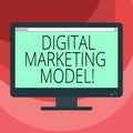 Text sign showing Digital Marketing Model. Conceptual photo company s is plan for how it will generate revenues Blank