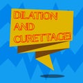 Text sign showing Dilation And Curettage. Conceptual photo procedure to remove tissue from inside your uterus Folded 3D Ribbon Royalty Free Stock Photo