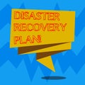 Text sign showing Disaster Recovery Plan. Conceptual photo plan for business stability in the event of disaster Folded