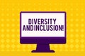 Text sign showing Diversity And Inclusion. Conceptual photo range huanalysis difference includes race ethnicity gender