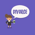 Text sign showing Divorce. Conceptual photo Legal dissolution of marriage Separation Breakup Disagreement