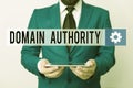 Text sign showing Domain Authority. Conceptual photo calculated metric for how well a domain is likely to rank Royalty Free Stock Photo