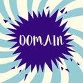 Text sign showing Domain. Conceptual photo distinct subset of Internet with addresses sharing common suffix