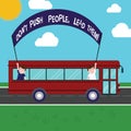 Text sign showing Don T Push People Lead Them. Conceptual photo Be kind and motivate your staff to take action Two Kids