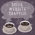 Text sign showing Drive Website Traffic. Conceptual photo Increase the number of visitors to business website Sets of Royalty Free Stock Photo