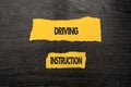 Text sign showing Driving Instruction. Concept meaning detailed information on how driving should be done Bright New Royalty Free Stock Photo