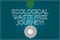 Text sign showing Ecological Waste Free Journey. Conceptual photo Environment protection recycling reusing Coffee Cup