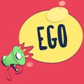 Text sign showing Ego. Conceptual photo Sense of selfesteem selfworth of a person Conscious thinking matter