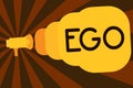 Text sign showing Ego. Conceptual photo Sense of selfesteem selfworth of a person Conscious thinking matter