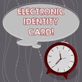 Text sign showing Electronic Identity Card. Conceptual photo digital solution for proof of identity of citizens Blank Color