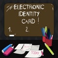 Text sign showing Electronic Identity Card. Conceptual photo digital solution for proof of identity of citizens Mounted Blank