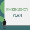 Text sign showing Emergency Plan. Conceptual photo Procedures for response to major emergencies Be prepared Back view Royalty Free Stock Photo